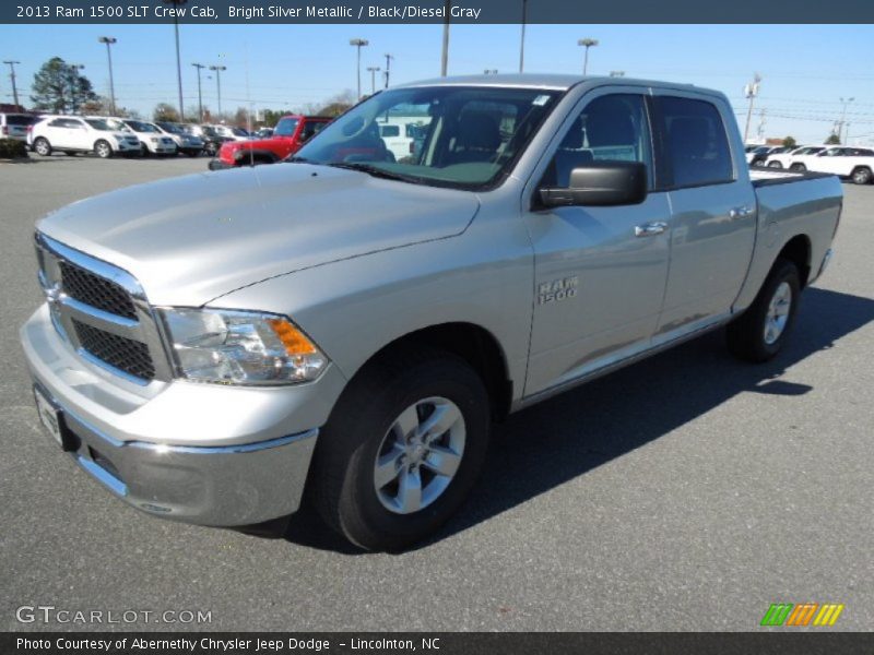 Bright Silver Metallic / Black/Diesel Gray 2013 Ram 1500 SLT Crew Cab