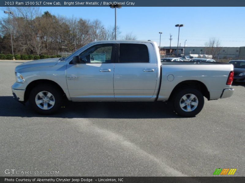 Bright Silver Metallic / Black/Diesel Gray 2013 Ram 1500 SLT Crew Cab