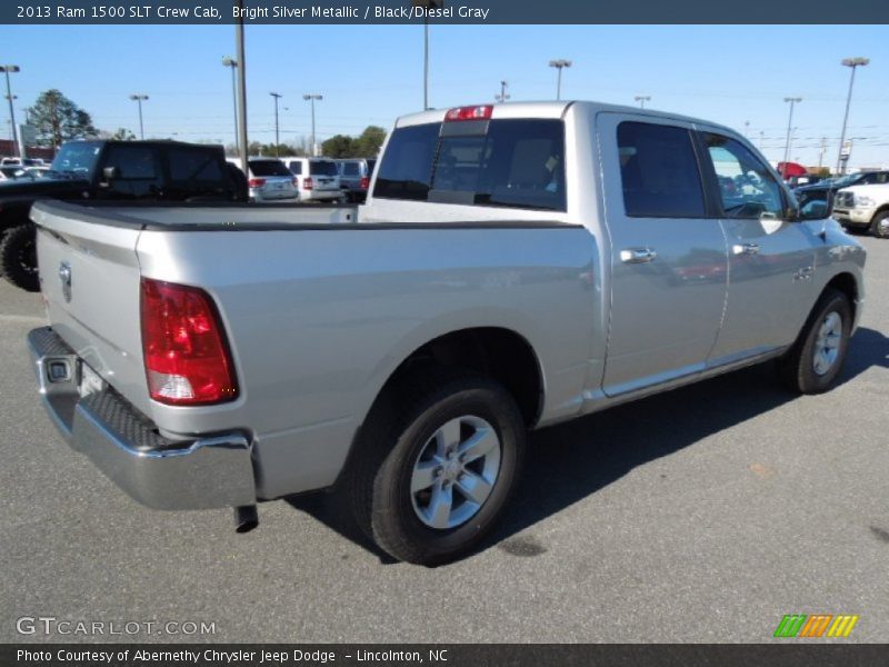 Bright Silver Metallic / Black/Diesel Gray 2013 Ram 1500 SLT Crew Cab