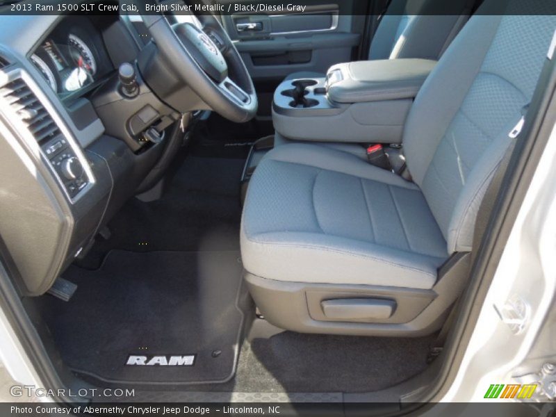Bright Silver Metallic / Black/Diesel Gray 2013 Ram 1500 SLT Crew Cab