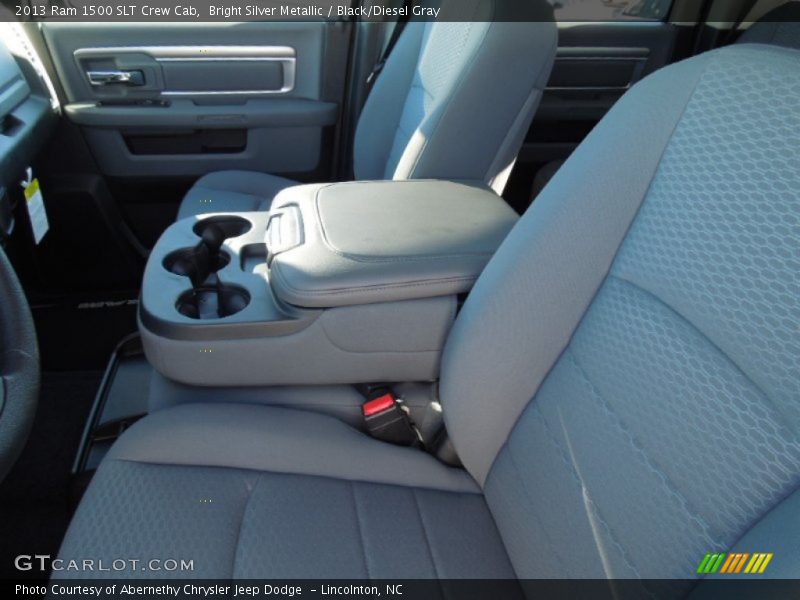 Bright Silver Metallic / Black/Diesel Gray 2013 Ram 1500 SLT Crew Cab