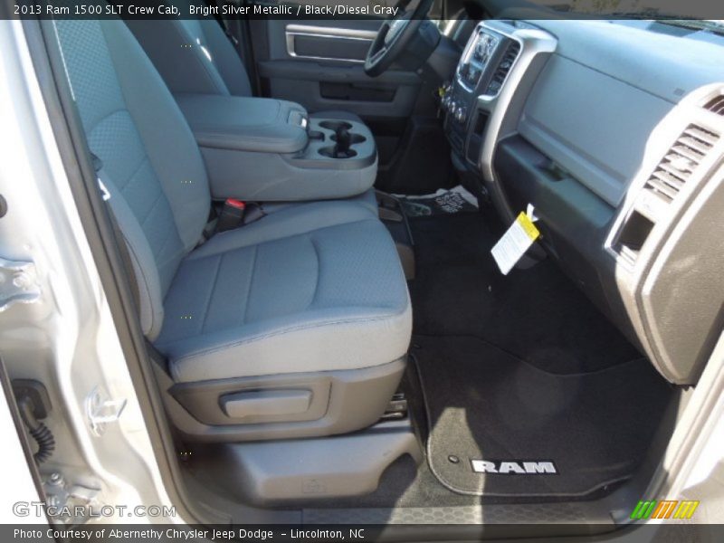 Bright Silver Metallic / Black/Diesel Gray 2013 Ram 1500 SLT Crew Cab