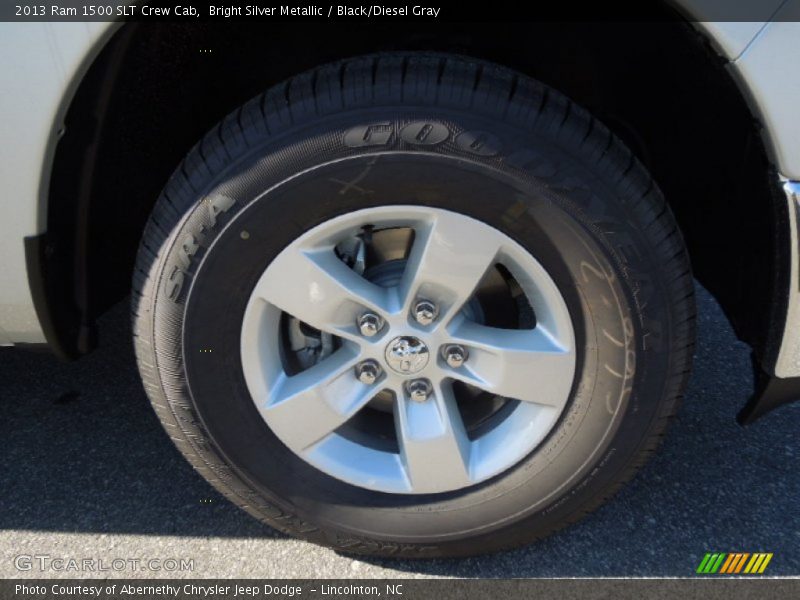 Bright Silver Metallic / Black/Diesel Gray 2013 Ram 1500 SLT Crew Cab