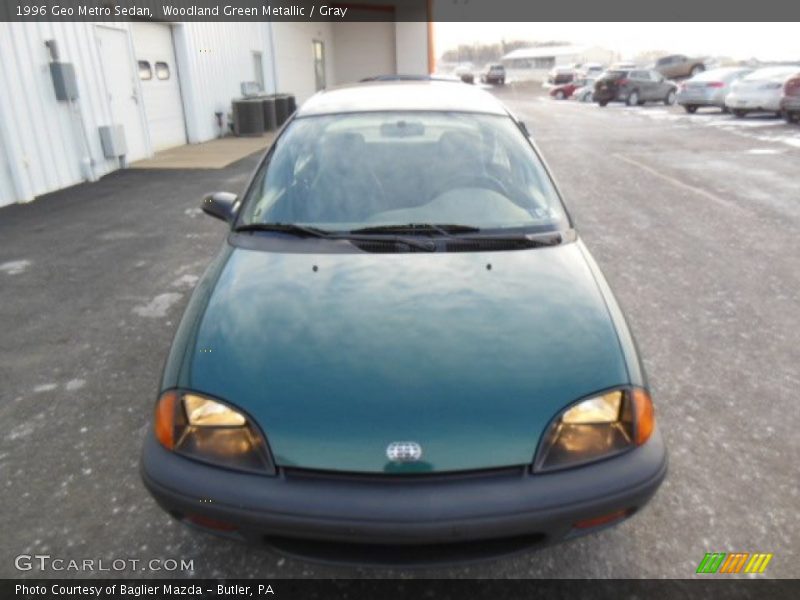 Woodland Green Metallic / Gray 1996 Geo Metro Sedan