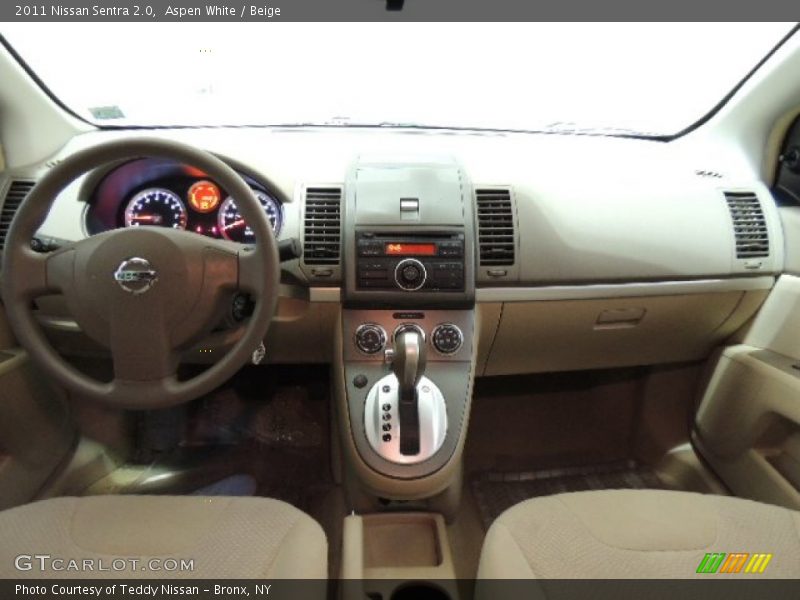 Aspen White / Beige 2011 Nissan Sentra 2.0