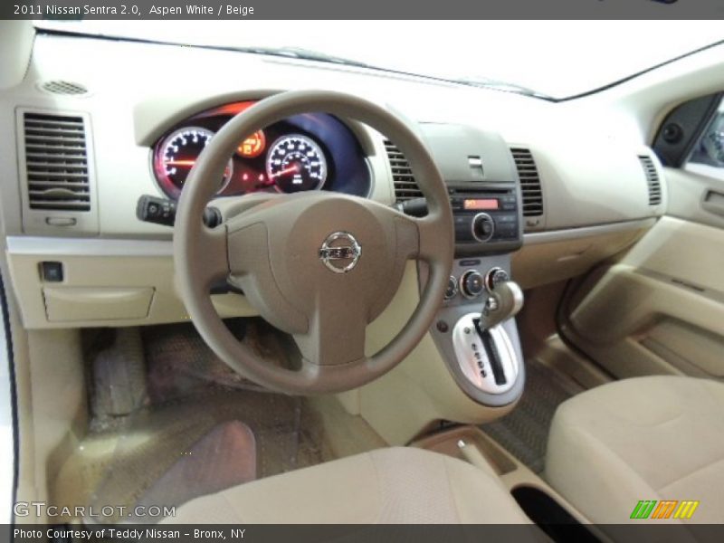 Aspen White / Beige 2011 Nissan Sentra 2.0