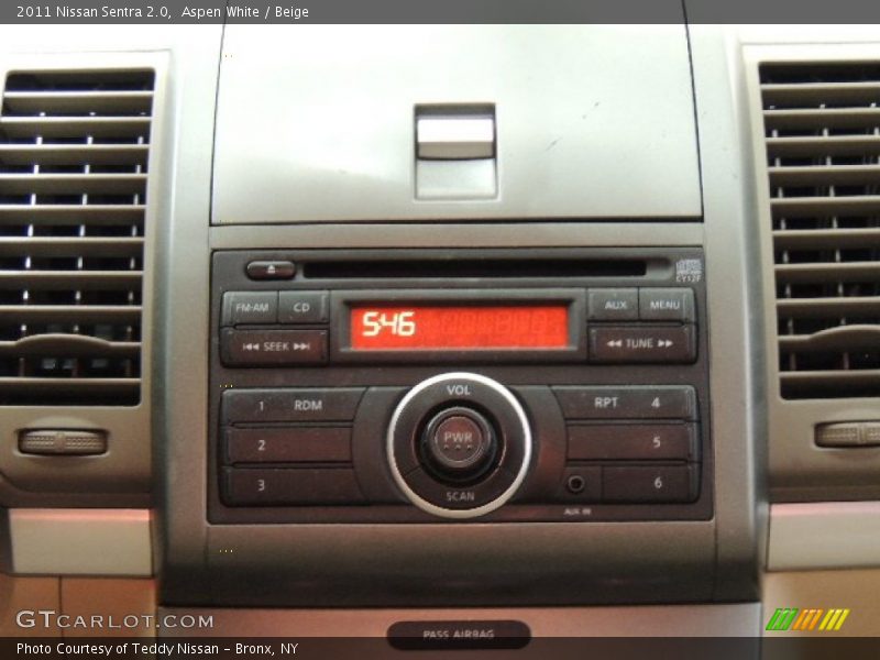 Aspen White / Beige 2011 Nissan Sentra 2.0