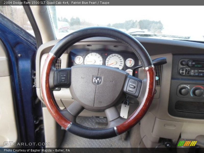 Patriot Blue Pearl / Taupe 2004 Dodge Ram 1500 SLT Quad Cab 4x4