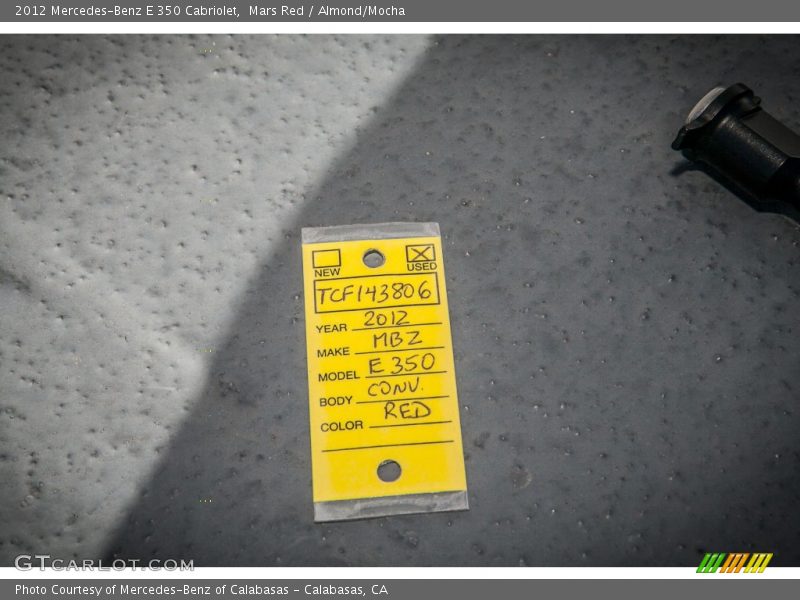 Mars Red / Almond/Mocha 2012 Mercedes-Benz E 350 Cabriolet