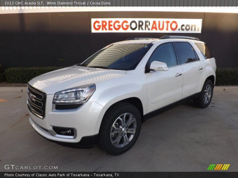 White Diamond Tricoat / Cocoa Dune 2013 GMC Acadia SLT