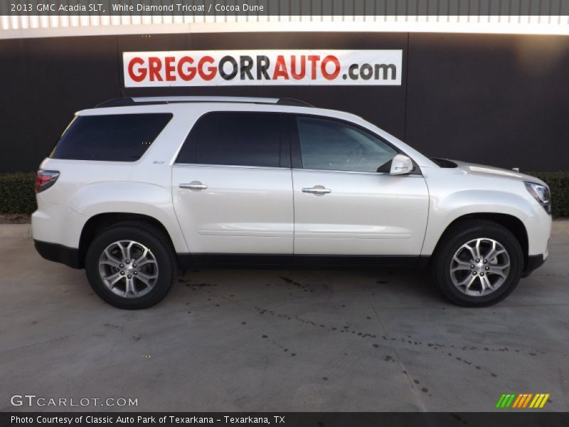 White Diamond Tricoat / Cocoa Dune 2013 GMC Acadia SLT