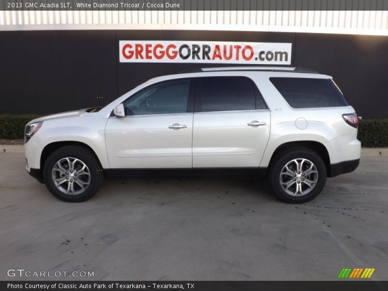 White Diamond Tricoat / Cocoa Dune 2013 GMC Acadia SLT