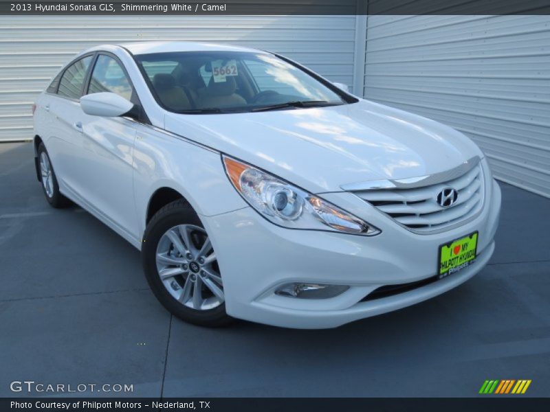 Shimmering White / Camel 2013 Hyundai Sonata GLS