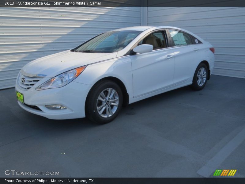 Shimmering White / Camel 2013 Hyundai Sonata GLS