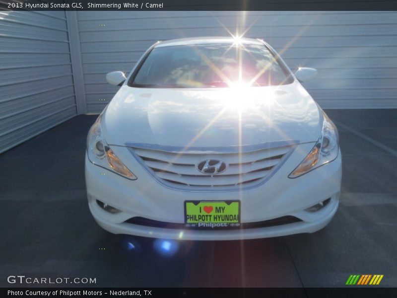 Shimmering White / Camel 2013 Hyundai Sonata GLS