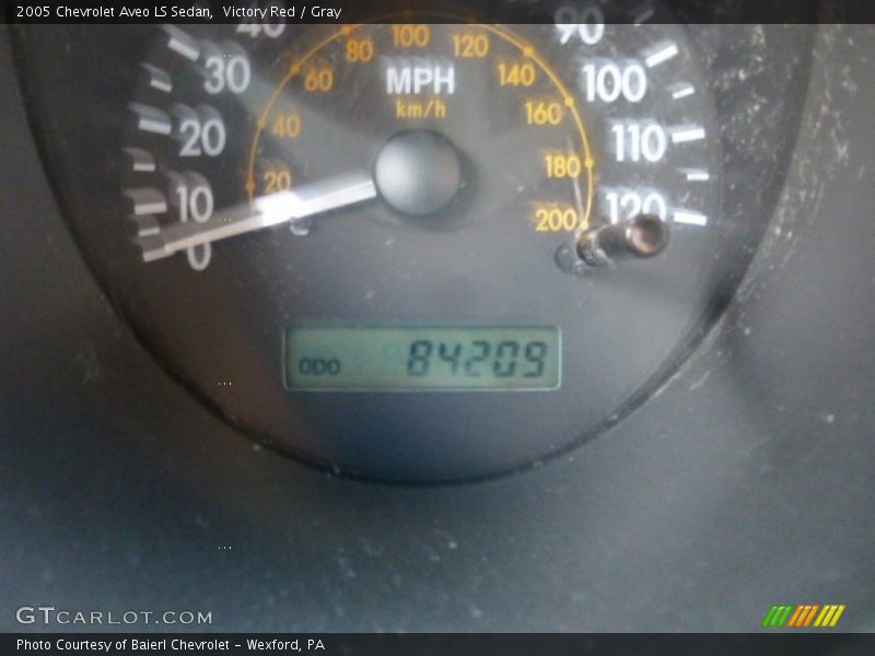 Victory Red / Gray 2005 Chevrolet Aveo LS Sedan