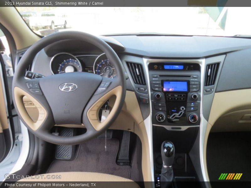Shimmering White / Camel 2013 Hyundai Sonata GLS