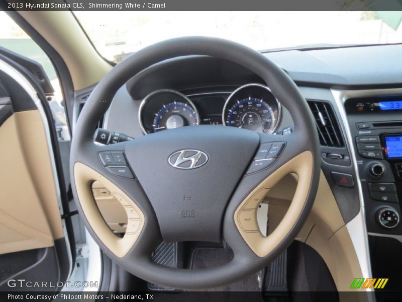 Shimmering White / Camel 2013 Hyundai Sonata GLS