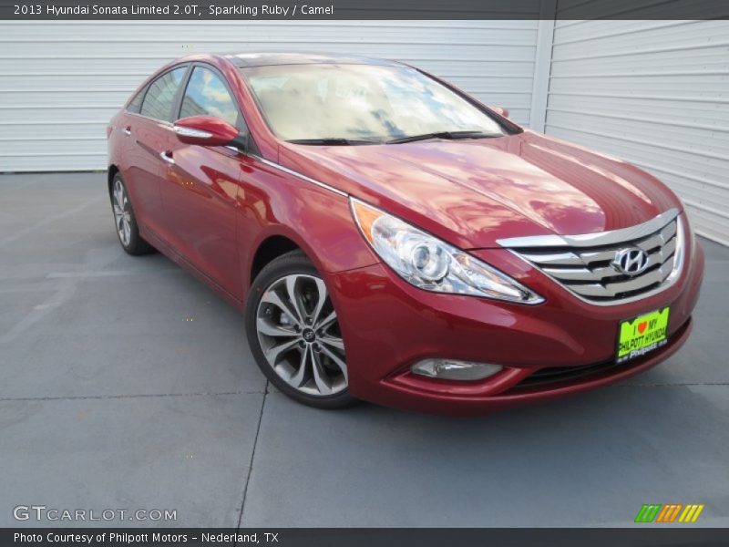 Sparkling Ruby / Camel 2013 Hyundai Sonata Limited 2.0T