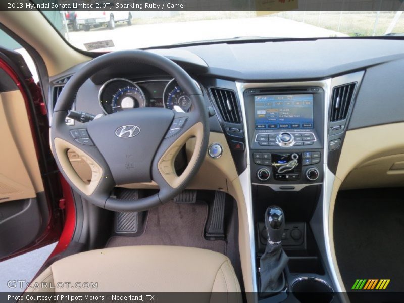 Sparkling Ruby / Camel 2013 Hyundai Sonata Limited 2.0T