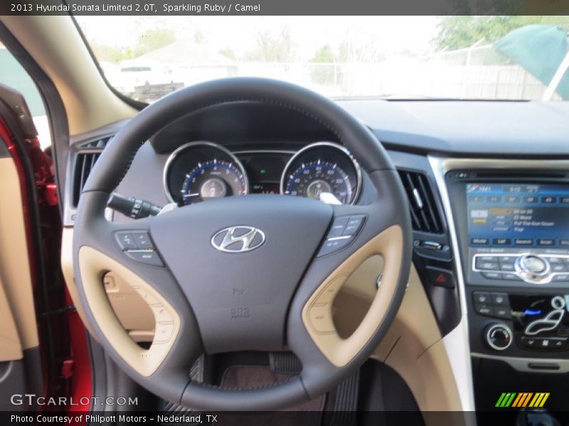 Sparkling Ruby / Camel 2013 Hyundai Sonata Limited 2.0T