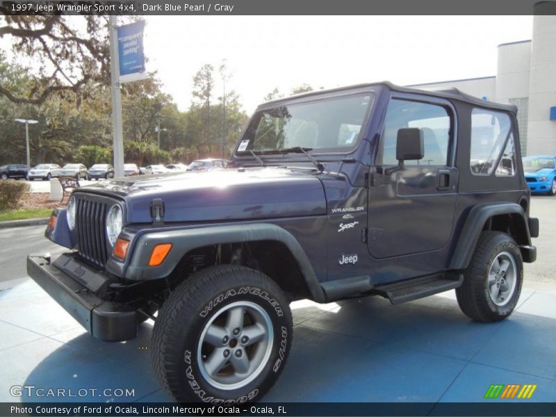 Dark Blue Pearl / Gray 1997 Jeep Wrangler Sport 4x4