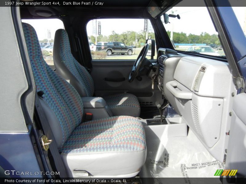 Dark Blue Pearl / Gray 1997 Jeep Wrangler Sport 4x4