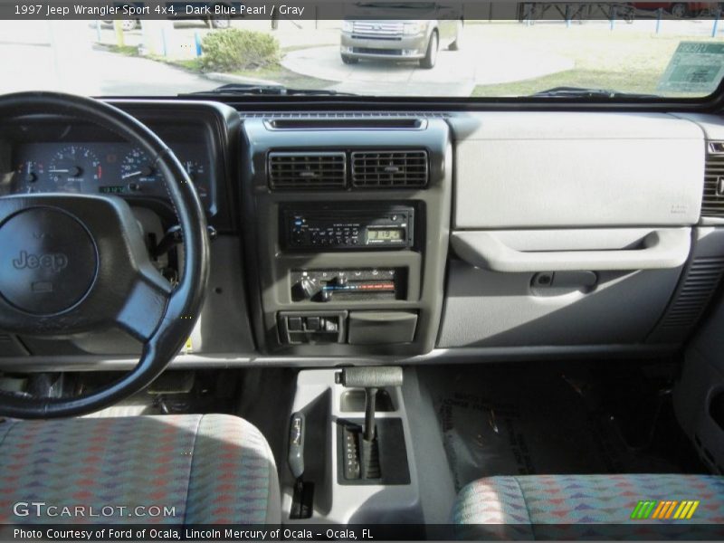 Dark Blue Pearl / Gray 1997 Jeep Wrangler Sport 4x4