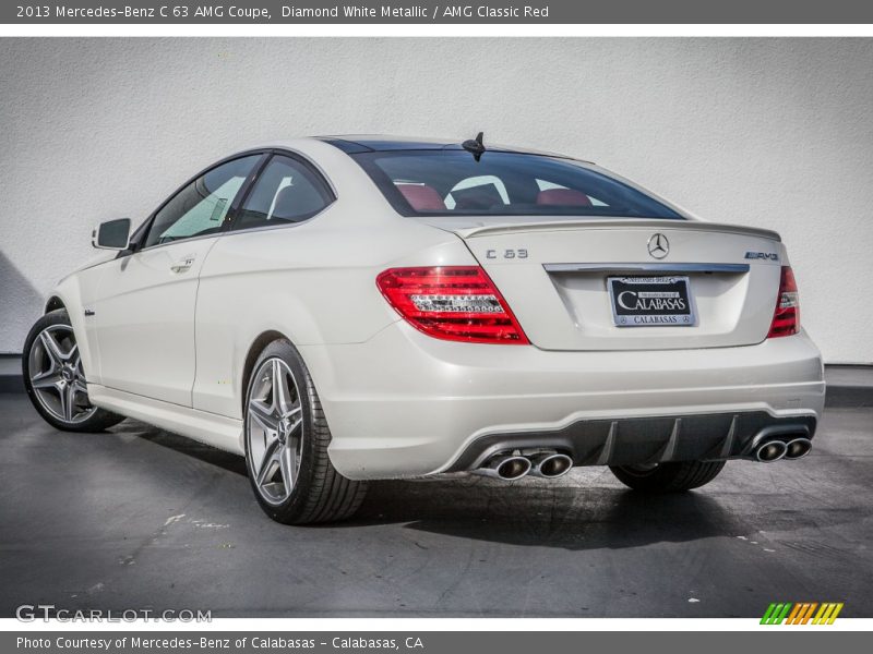 Diamond White Metallic / AMG Classic Red 2013 Mercedes-Benz C 63 AMG Coupe