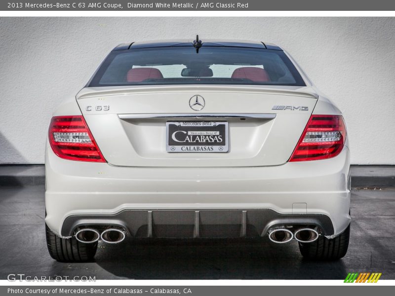 Diamond White Metallic / AMG Classic Red 2013 Mercedes-Benz C 63 AMG Coupe