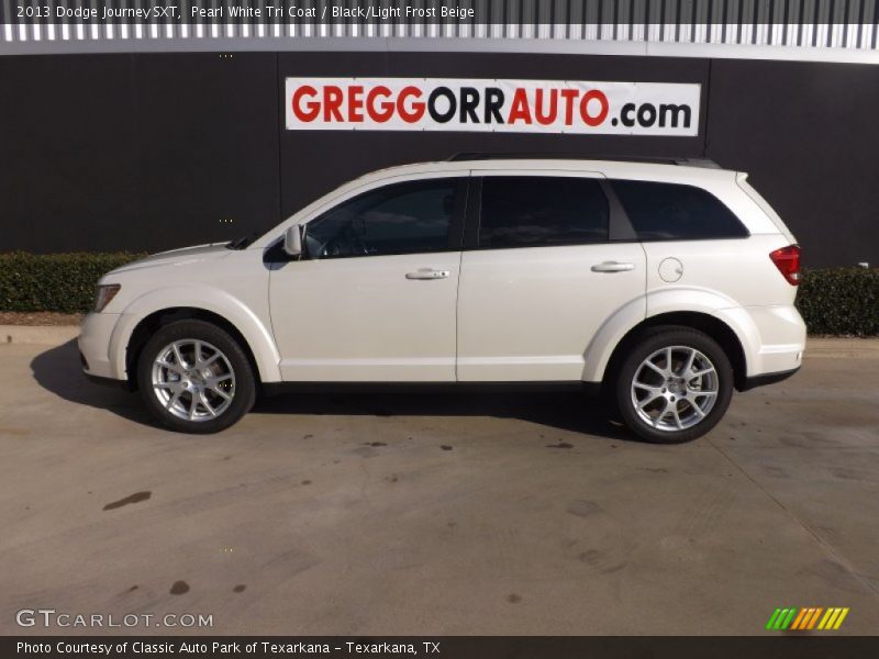 Pearl White Tri Coat / Black/Light Frost Beige 2013 Dodge Journey SXT