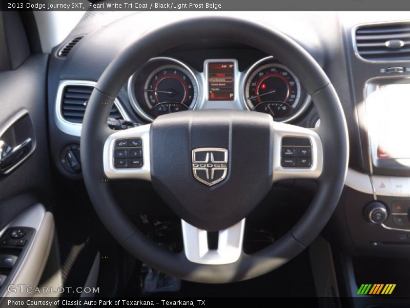 Pearl White Tri Coat / Black/Light Frost Beige 2013 Dodge Journey SXT
