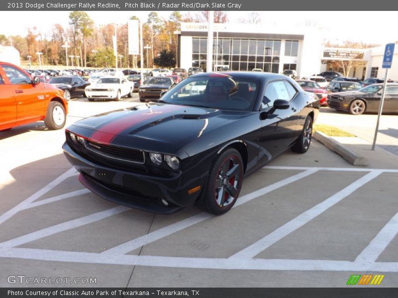 Pitch Black / Radar Red/Dark Slate Gray 2013 Dodge Challenger Rallye Redline