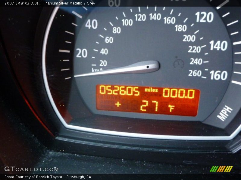 Titanium Silver Metallic / Grey 2007 BMW X3 3.0si