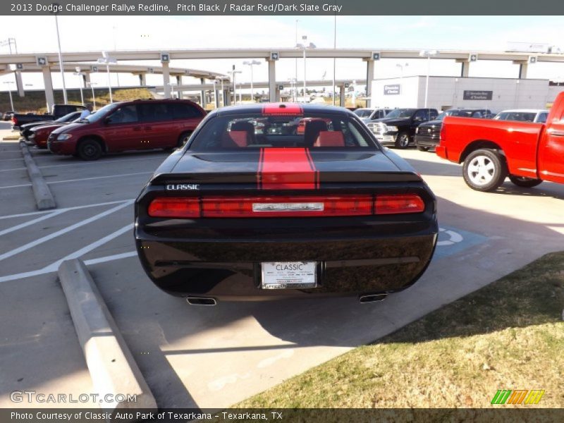 Pitch Black / Radar Red/Dark Slate Gray 2013 Dodge Challenger Rallye Redline