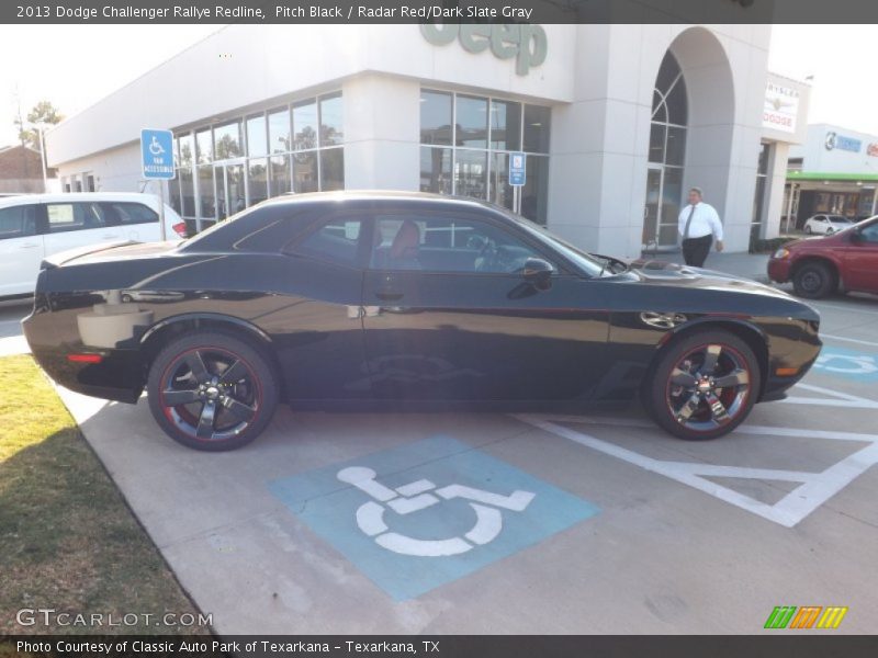 Pitch Black / Radar Red/Dark Slate Gray 2013 Dodge Challenger Rallye Redline