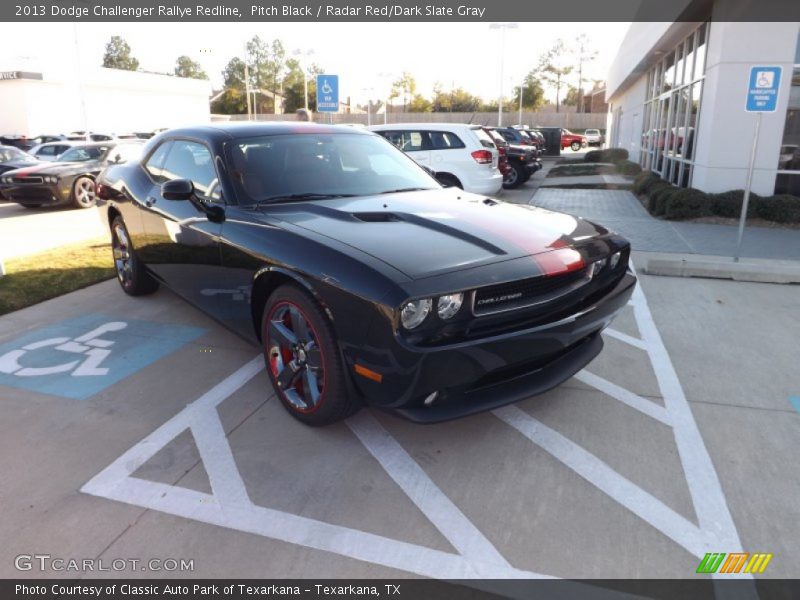 Pitch Black / Radar Red/Dark Slate Gray 2013 Dodge Challenger Rallye Redline