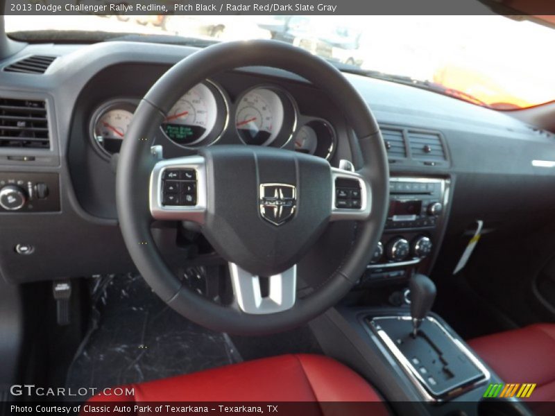 Pitch Black / Radar Red/Dark Slate Gray 2013 Dodge Challenger Rallye Redline