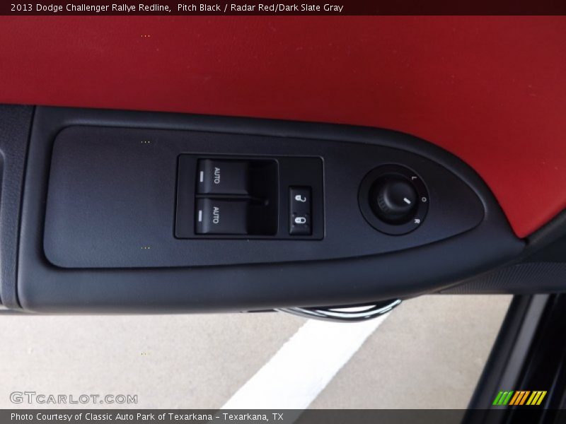 Pitch Black / Radar Red/Dark Slate Gray 2013 Dodge Challenger Rallye Redline