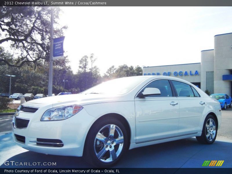 Summit White / Cocoa/Cashmere 2012 Chevrolet Malibu LT