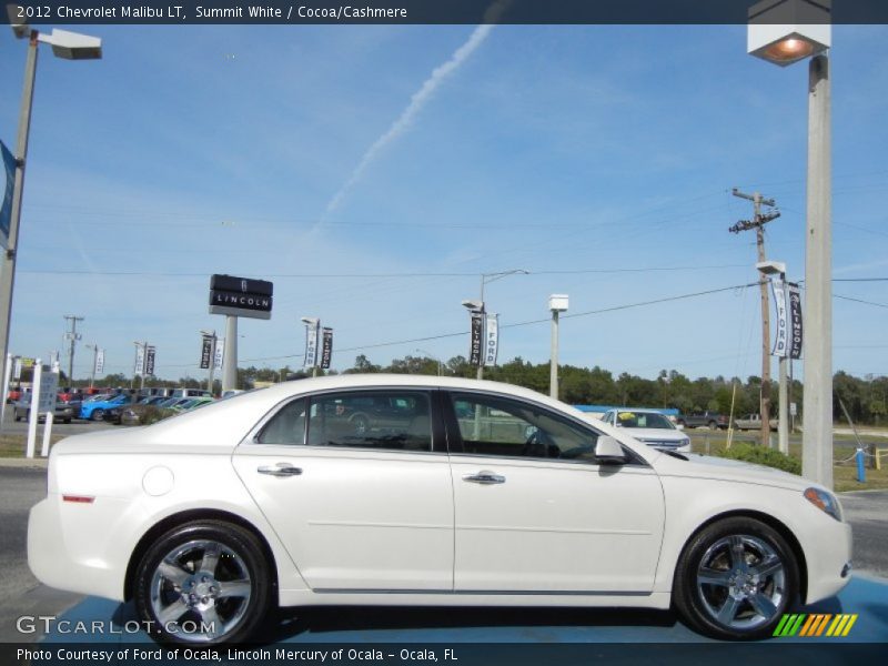 Summit White / Cocoa/Cashmere 2012 Chevrolet Malibu LT