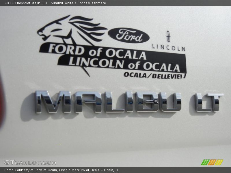 Summit White / Cocoa/Cashmere 2012 Chevrolet Malibu LT