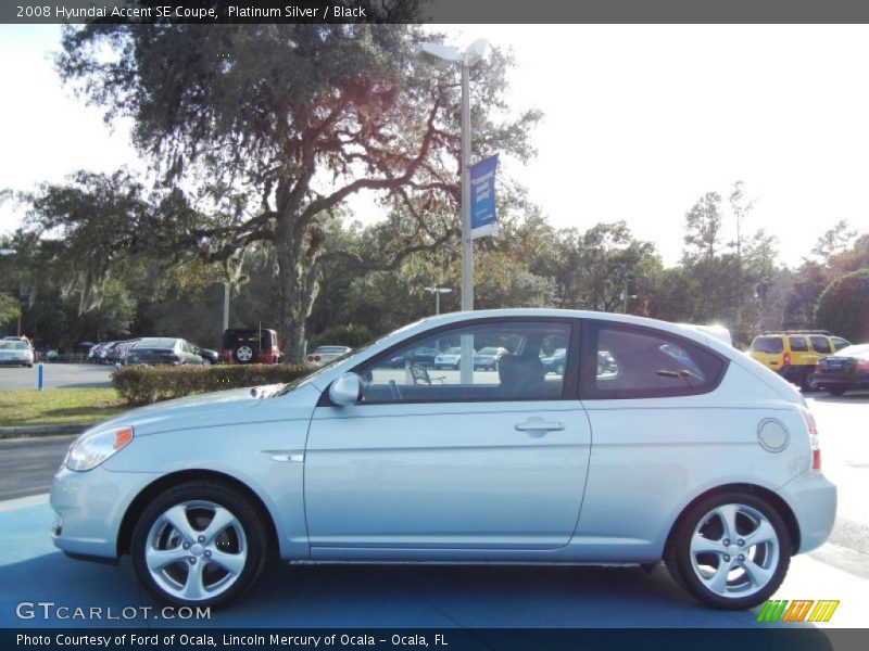 Platinum Silver / Black 2008 Hyundai Accent SE Coupe