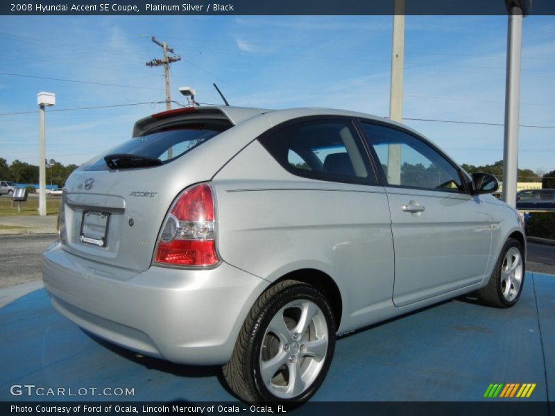 Platinum Silver / Black 2008 Hyundai Accent SE Coupe
