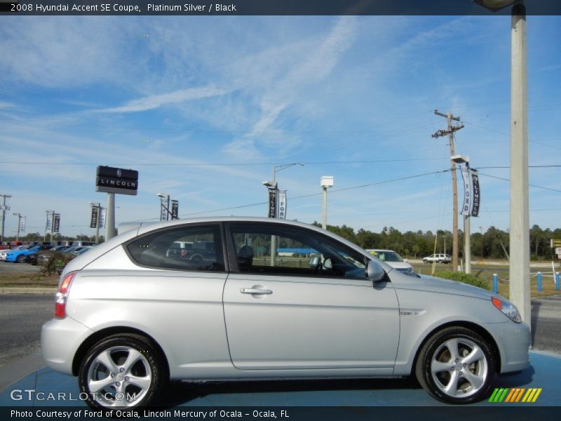 Platinum Silver / Black 2008 Hyundai Accent SE Coupe