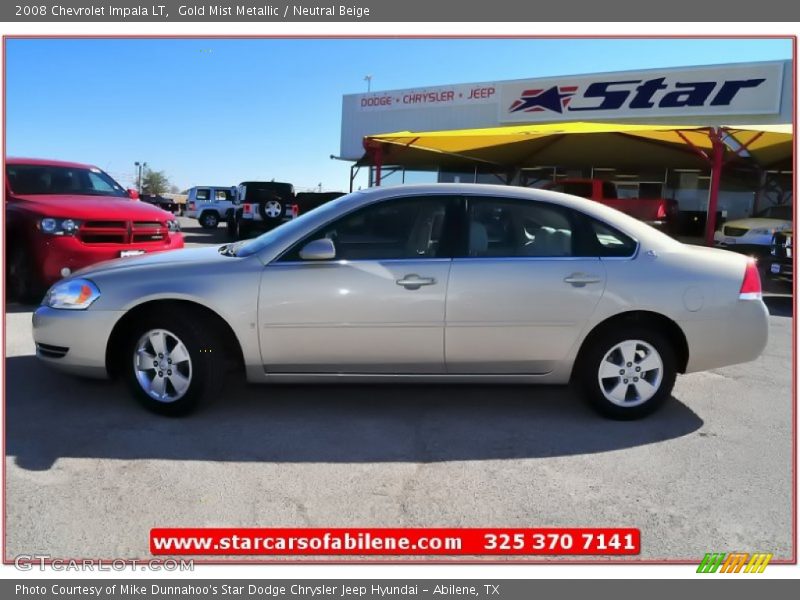 Gold Mist Metallic / Neutral Beige 2008 Chevrolet Impala LT
