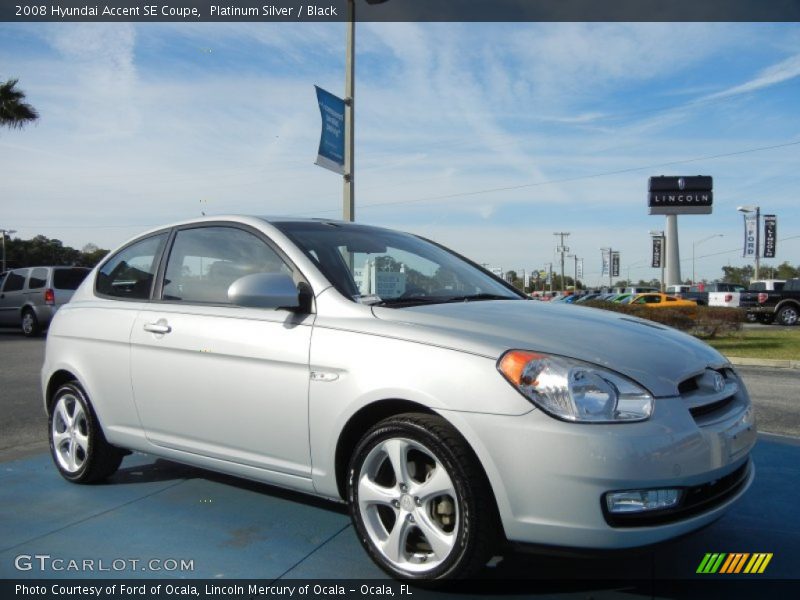 Platinum Silver / Black 2008 Hyundai Accent SE Coupe