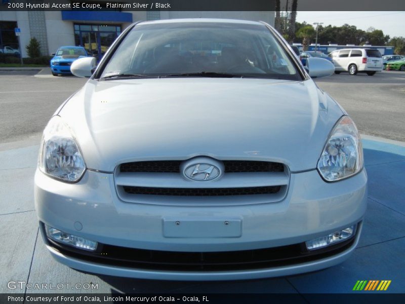 Platinum Silver / Black 2008 Hyundai Accent SE Coupe