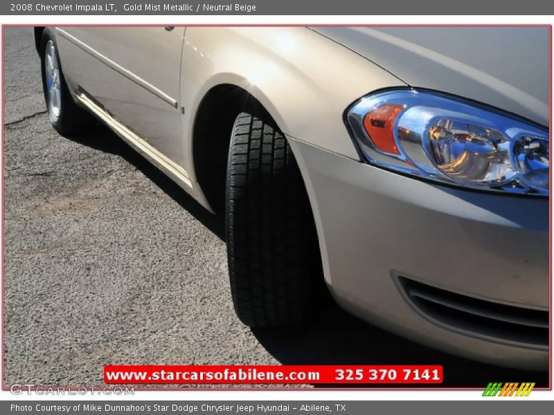 Gold Mist Metallic / Neutral Beige 2008 Chevrolet Impala LT
