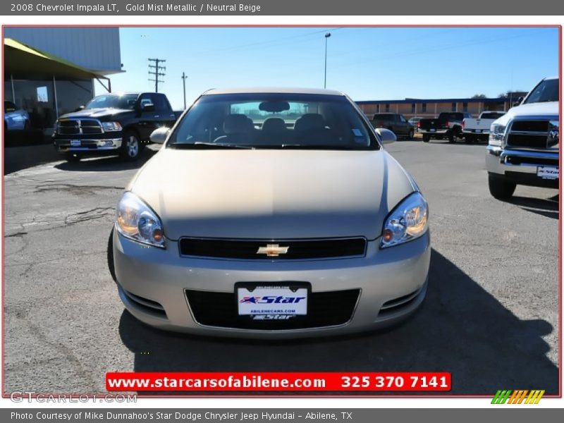Gold Mist Metallic / Neutral Beige 2008 Chevrolet Impala LT